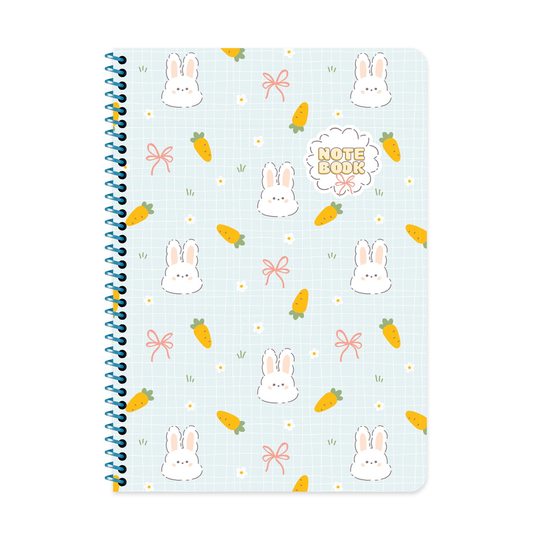 A4 Spiralli Karton Kapak Çizgili Kawaii Defter - Ayıcık