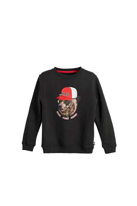 Funky JR Black Kids Crewneck Sweatshirt | BAD BEAR