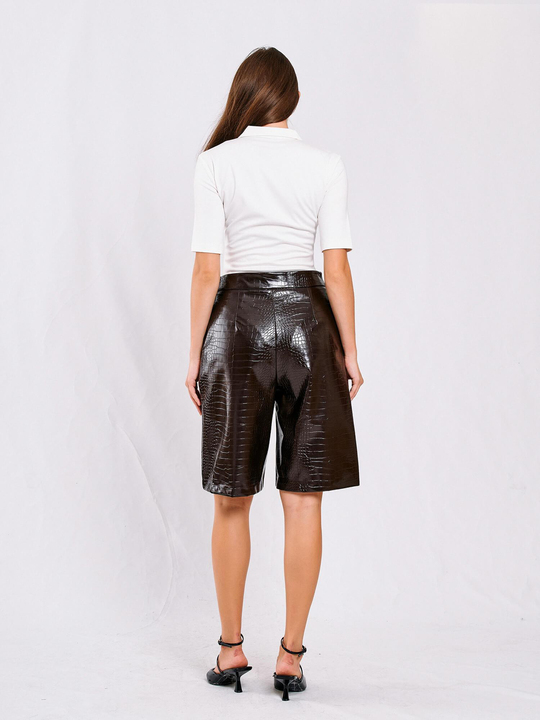 071824 Vatkalı Polo Yaka Bluz Ekru