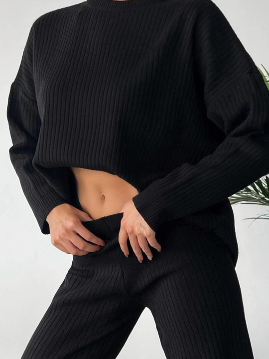 Bisiklet Yaka Fitilli Takım 4004 Siyah