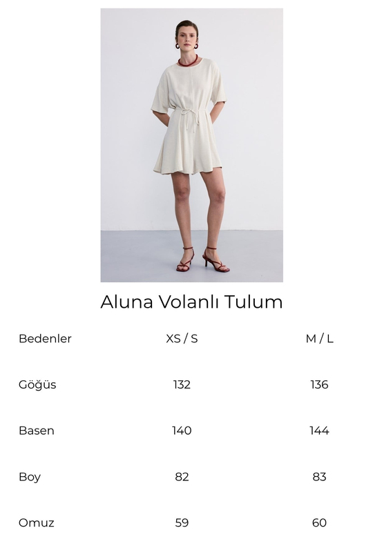 Aluna Volanlı Tulum Bej