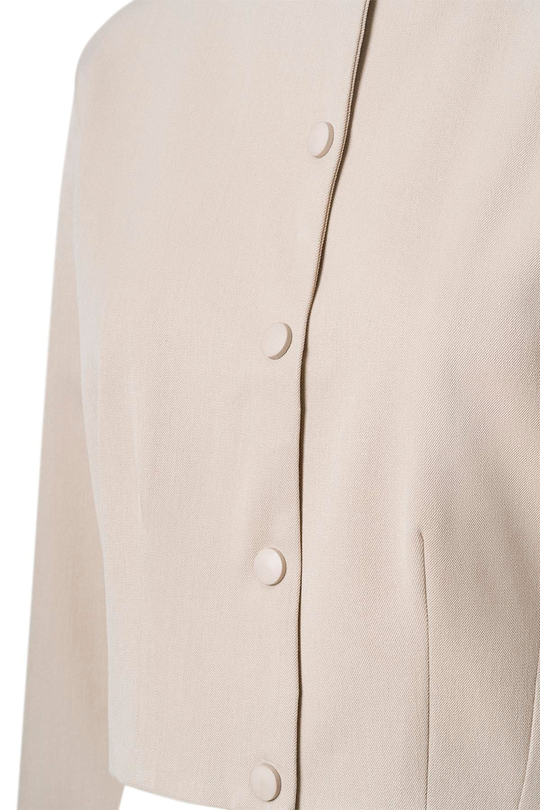 Bej Pile Detay Çıtçıtlı Ceket BEJ