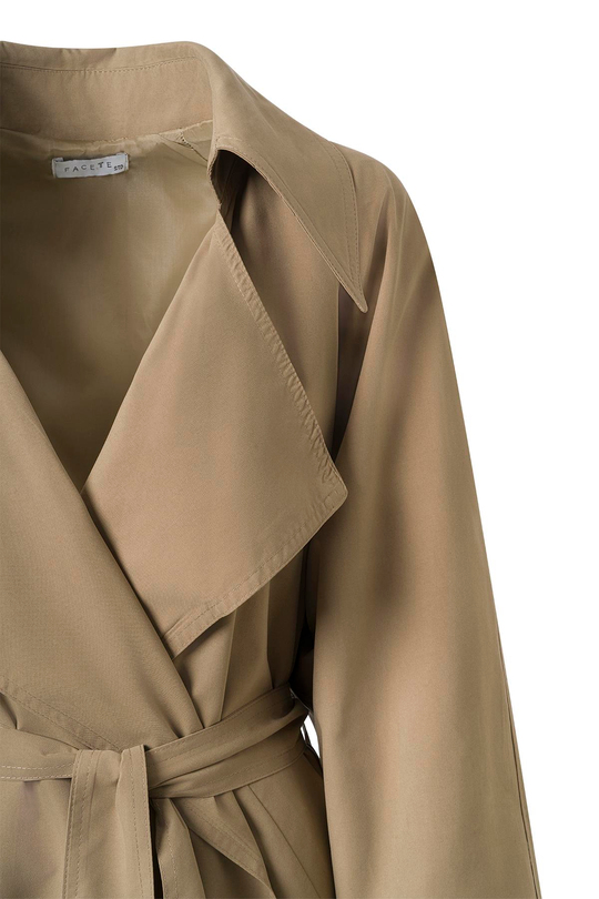 Camel Kuşaklı Mevsimlik İnce Trençkot CAMEL