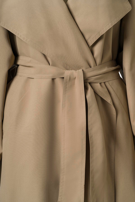 Camel Kuşaklı Mevsimlik İnce Trençkot CAMEL