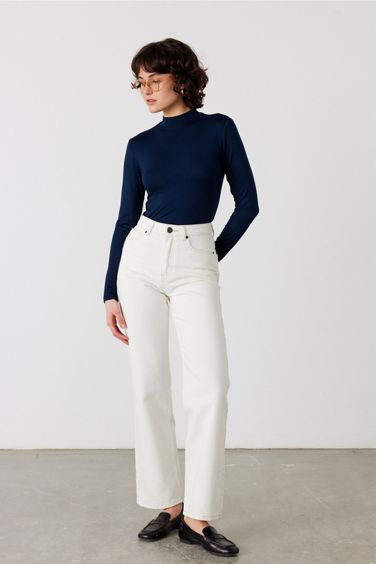 Dik Yaka Basic Body Lacivert