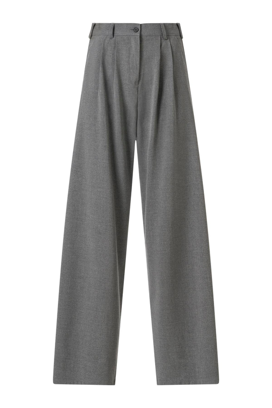 FC Gri Lastikli Yüksek Bel Palazzo Pantolon GRİ