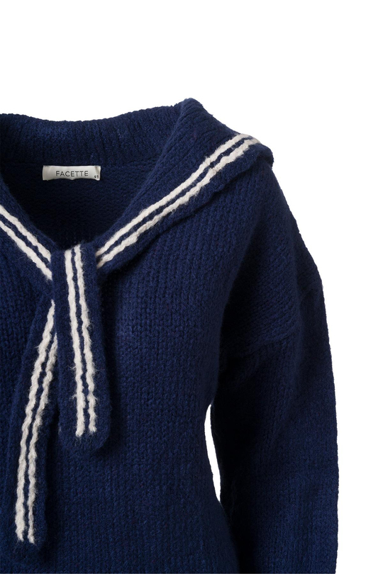 Fular Detaylı Kolej Kazak Lacivert