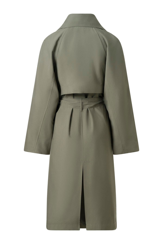 Haki Kuşaklı Mevsimlik İnce Trençkot HAKİ