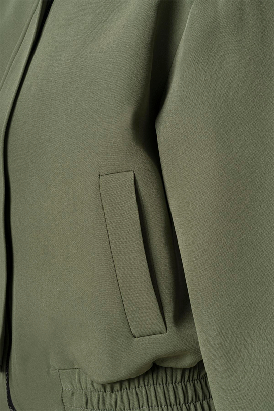 Haki Vatkalı Kısa Bomber Ceket HAKİ