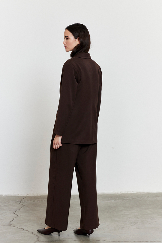 Kahverengi Düğmeli Blazer Ceket KAHVERENGİ