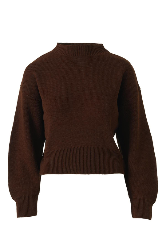 Kalın Triko Kazak Acı Kahve