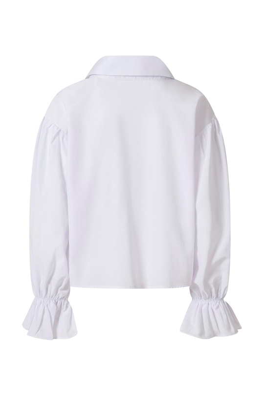 Kolu Volanlı Gömlek Beyaz