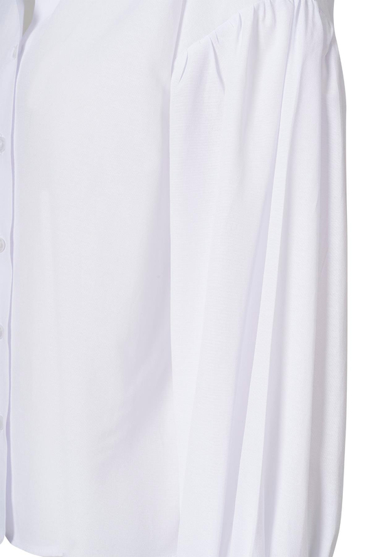 Kolu Volanlı Gömlek Beyaz