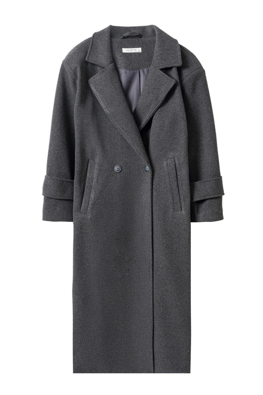 Linea Apoletli Uzun Kaşe Kaban Antrasit