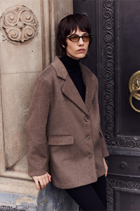 Nora Kaşe Blazer Kahverengi