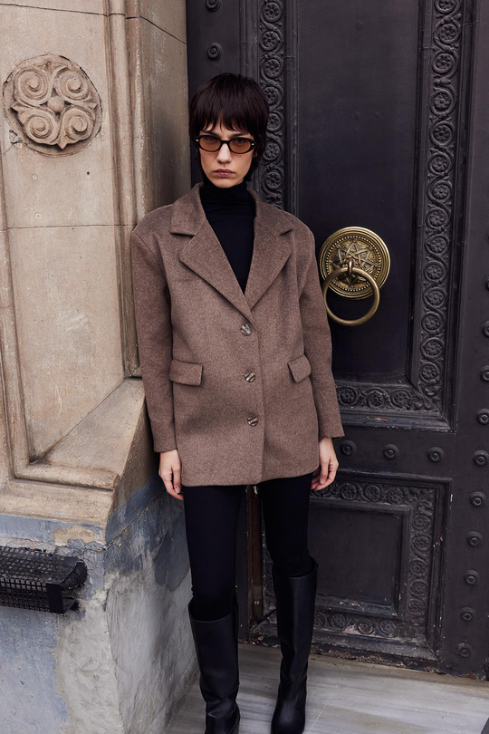 Nora Kaşe Blazer Kahverengi