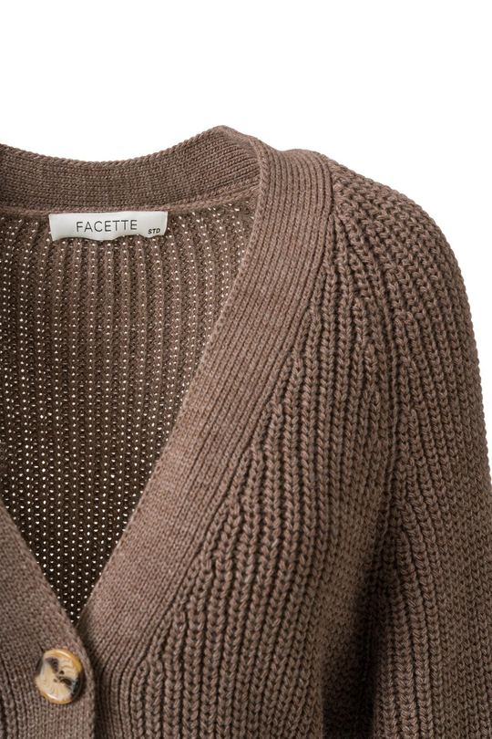 Önden Düğmeli Triko Elbise Vizon