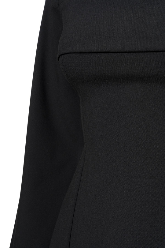 Önü Biye Detay Mini Elbise Siyah