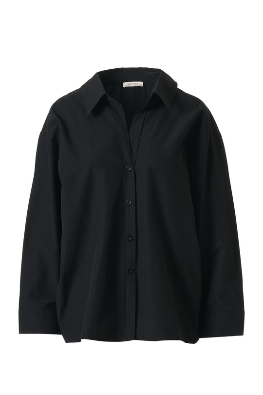 Oversize Poplin Gömlek Siyah