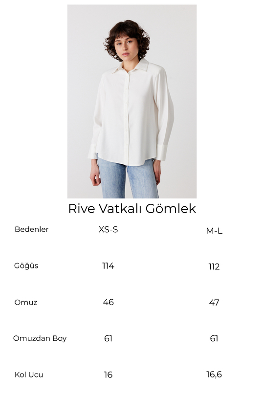 Rive Vatkalı Gömlek Beyaz