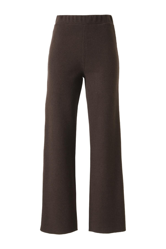 Şardonlu Kolsuz Bluz Pantolon Takım Acı Kahve