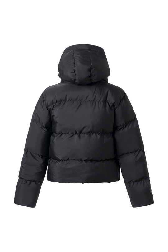 Siyah Kapüşonlu Kısa Şişme Mont SİYAH