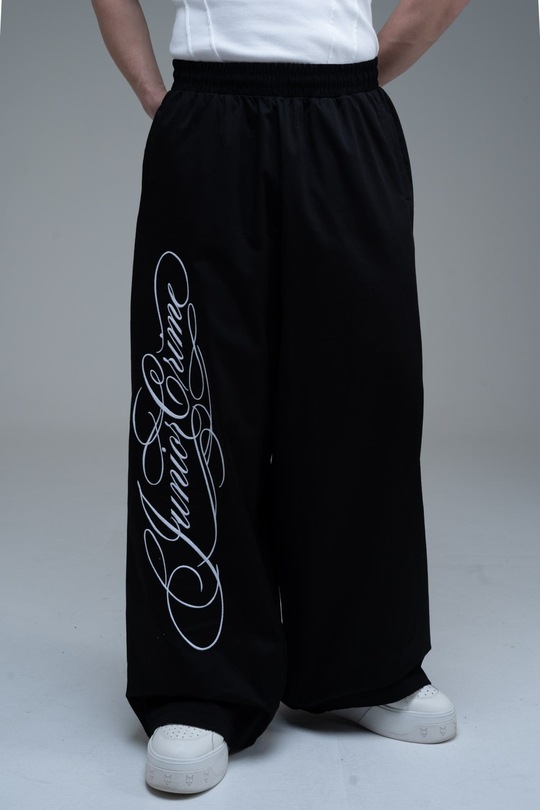 JR Signature Baskılı Gabardin Baggy Pantolon