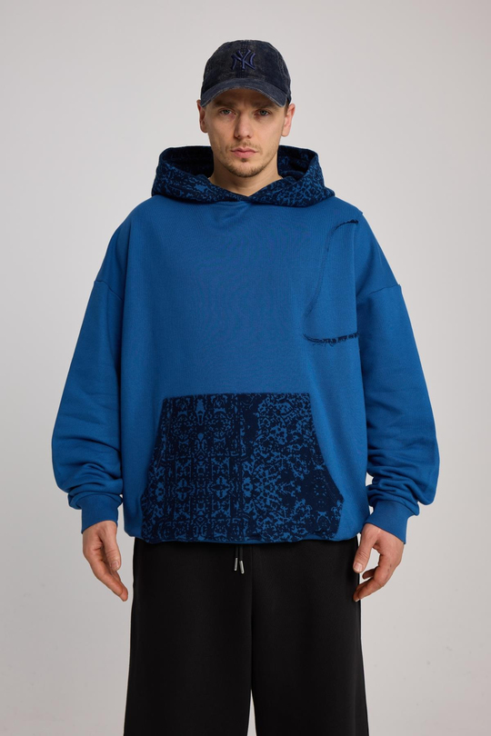 LLS Taş Baskılı Antrasit Oversize Zipper Hoodie SW1380 - Jr.crime