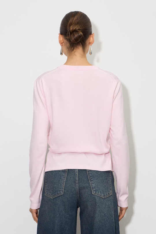 Beli İpli Triko Hırka Açık Pembe