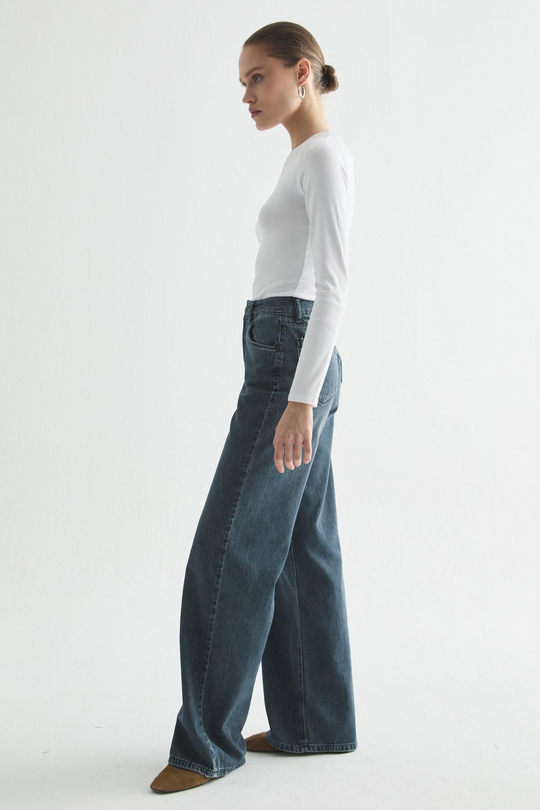 RELAXED KESİM WIDE LEG JEAN İNDİGO