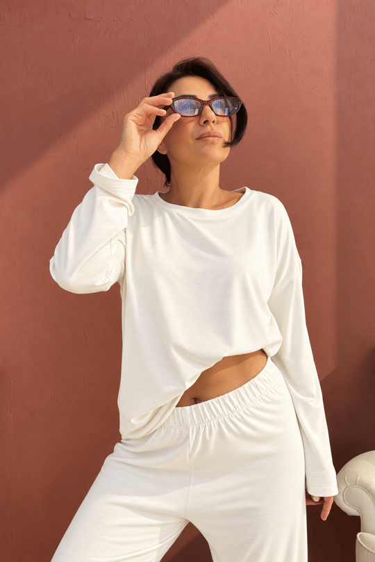 Relax Ekru Modal Pijama Takımı