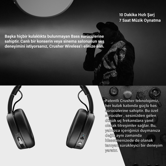 Skullcandy Crusher Wireless ヘッドホン Skullcandy Crusher ANC2 ノイズキャンセリング ワイヤレスヘッドホン