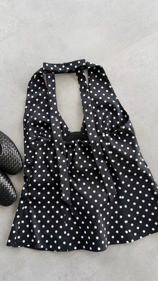 Bağlama Detaylı Puantiyeli Bluz