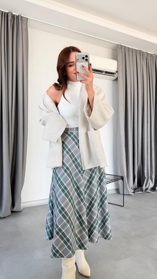 Erica Kareli Desenli Etek