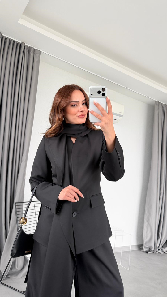 Arden Şal Detaylı Ceket Pantolon Takım