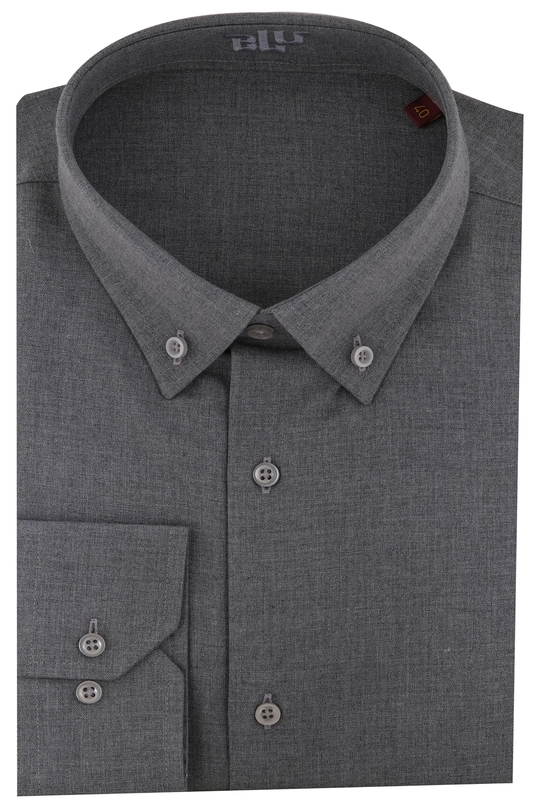 BLUGömlekBLU Yarım İtalyan Üstten Düğmeli Yaka Slim Fit Gömlek