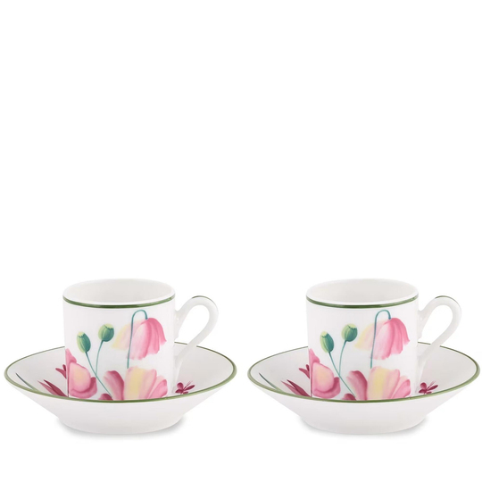 Ginori 1735 - Florenza Malva Bianco 2'li Kahve Fincanı Set