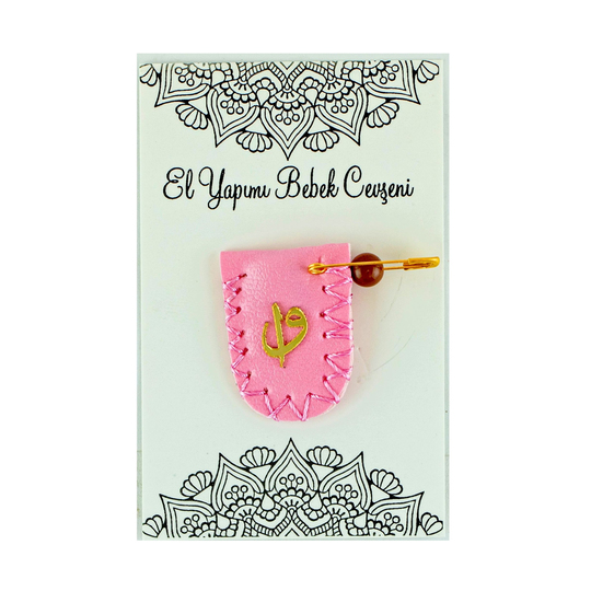 Akik Taşlı El Yapımı Bebek Cevşeni (Pembe)