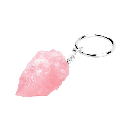 Pembe Kuvars Doğal Taş Anahtarlık