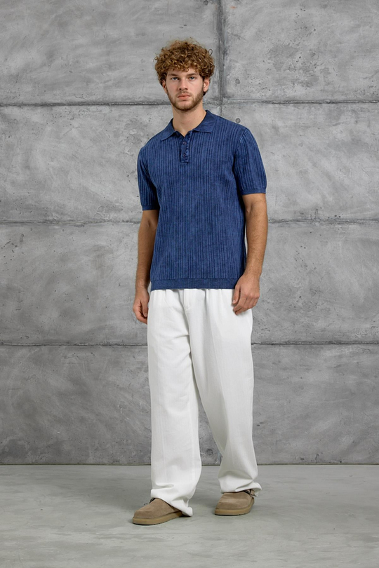 Lacivert DP OVERSIZE POLO YAKA TSHIRT