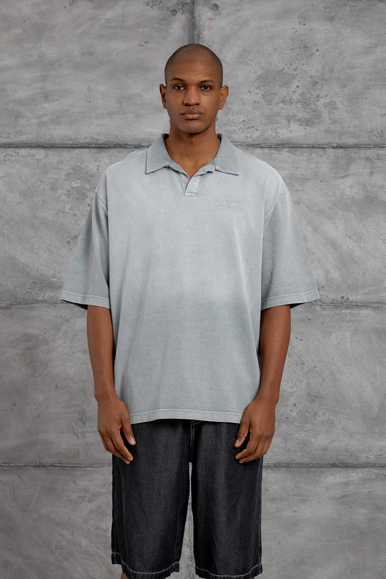 Krem POLO YAKA YIKAMALI OVERSIZE TSHIRT