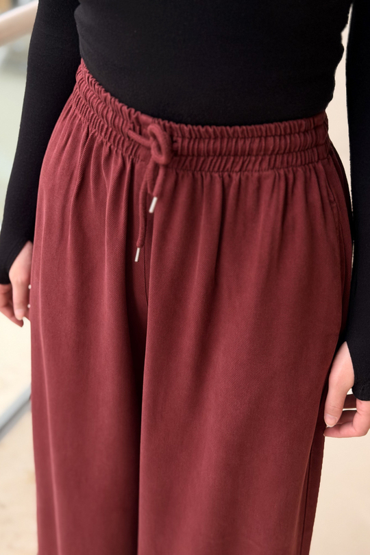 Mahal Beli İpli Lastikli Bol Pantolon
