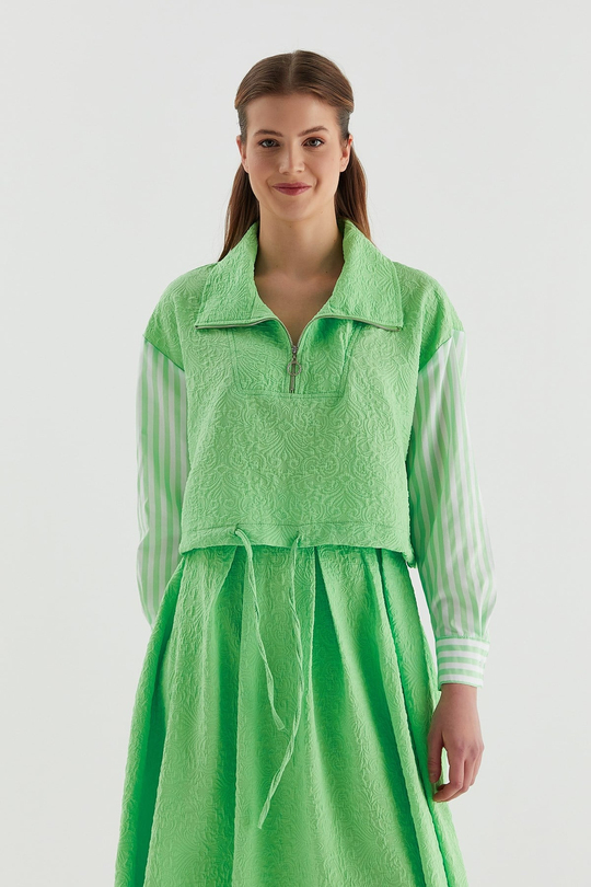 Brokar Crop Tunik Mint