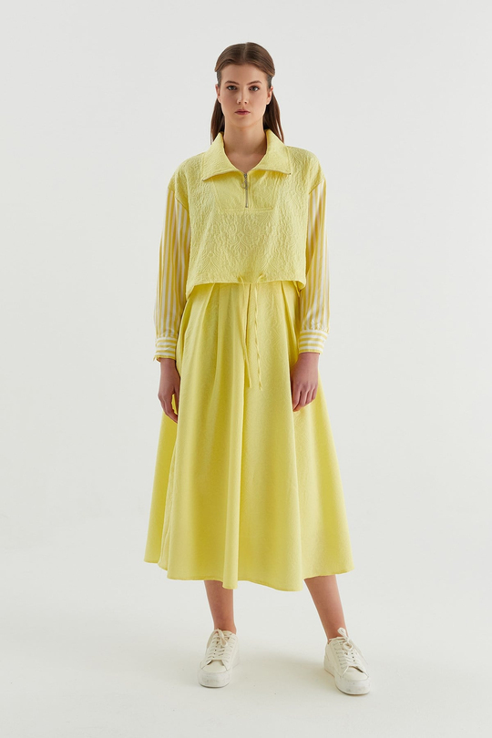 Brokar Crop Tunik Sarı