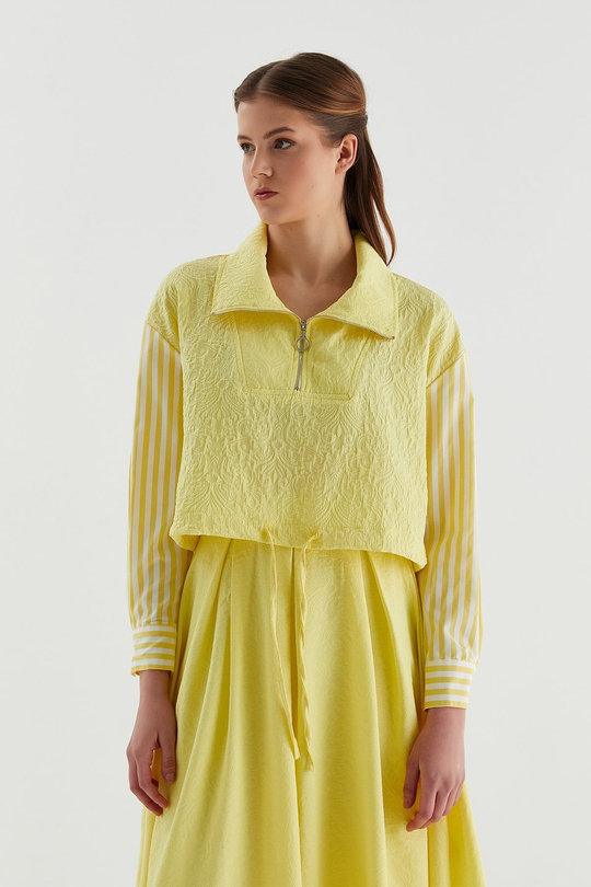 Brokar Crop Tunik Sarı