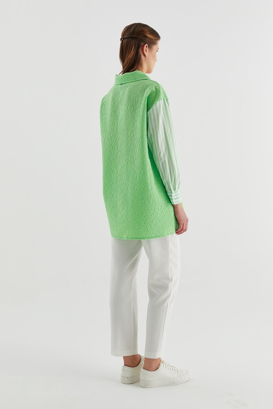 Brokar Fermuarlı Tunik Mint