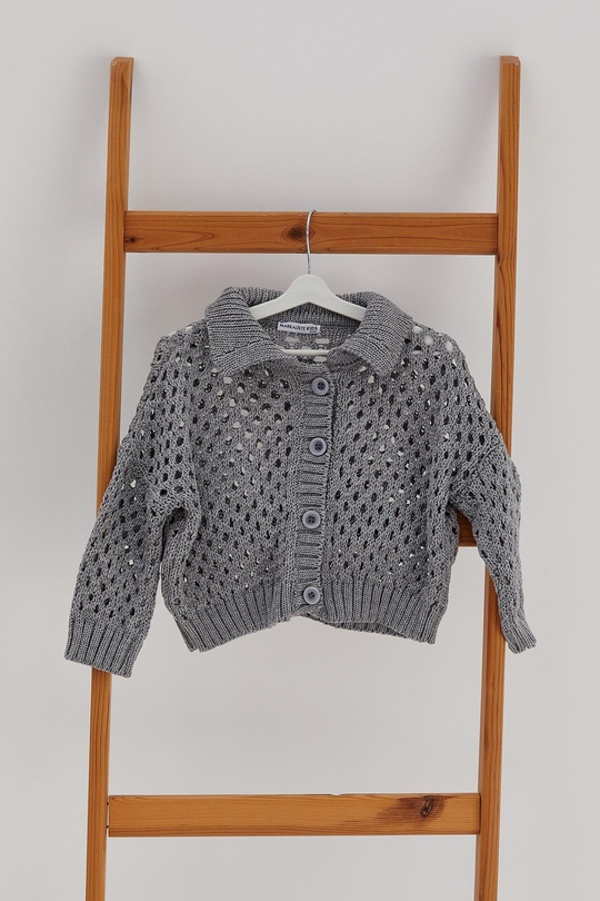 Çocuk Triko Hırka Gri