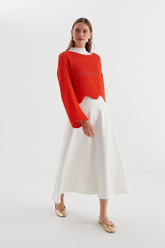 Crop Triko Kazak Oranj