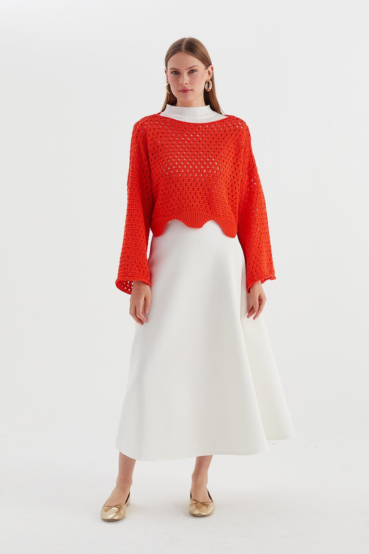 Crop Triko Kazak Oranj