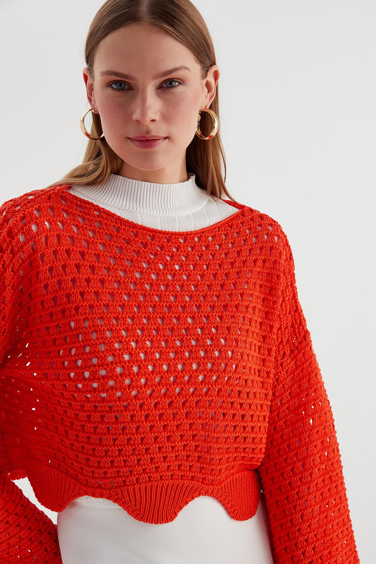 Crop Triko Kazak Oranj